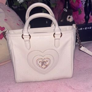 Juicy Couture White Mini Bag with Heart Accent